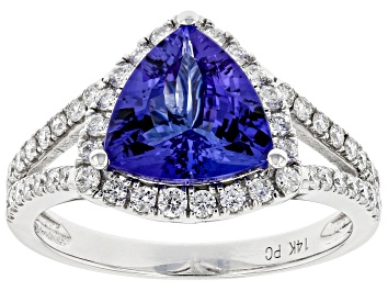 Picture of Pre-Owned Blue Tanzanite Rhodium Over 14K White Gold Ring 2.50ctw