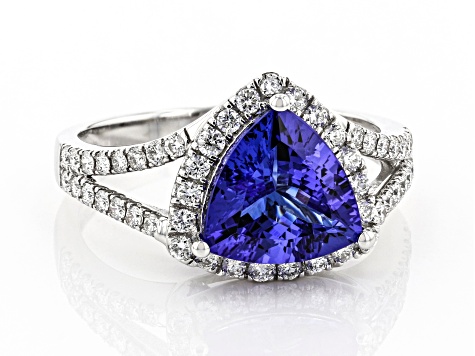 Pre-Owned Blue Tanzanite Rhodium Over 14K White Gold Ring 2.50ctw