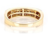Pre-Owned Champagne And White Diamond 10k Yellow Gold Band Ring 0.50ctw