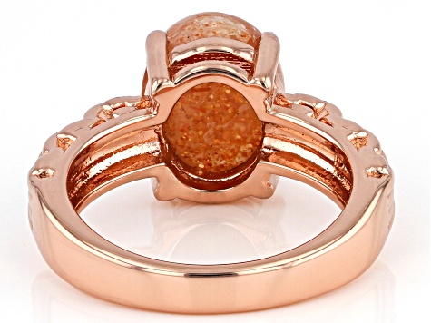 Pre-Owned Oval Sunstone Copper Ring