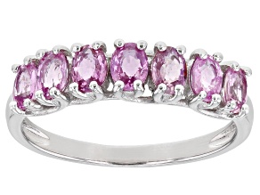 Pre-Owned Pink Ceylon Sapphire Sterling Silver Band Ring 1.25ctw