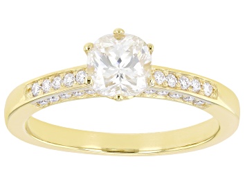 Picture of Pre-Owned Moissanite 3k yellow gold engagement ring 1.10ctw DEW