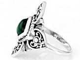 Pre-Owned Malachite Sterling Silver Ring