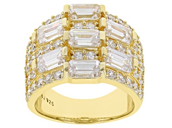 Picture of Pre-Owned Cubic Zirconia 18k Yellow Gold Over Sterling Silver 8.04ctw  (5.88 DEW)