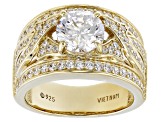 Pre-Owned White Cubic Zirconia 18k Yellow Gold Over Sterling Silver Ring 3.11ctw
