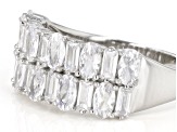 Pre-Owned White Cubic Zirconia Rhodium Over Sterling Silver Ring 3.47ctw