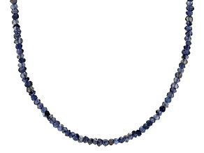 Pre-Owned Purple Iolite Bead Rhodium Over Sterling Silver Necklace Approximately 24.80ctw