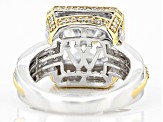 Pre-Owned White Cubic Zirconia Rhodium And 18k Yellow Gold Over Silver Scintillant Cut® Holiday Ring