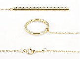 Pre-Owned Black Spinel 10k Yellow Gold Lariat Necklace 0.17ctw