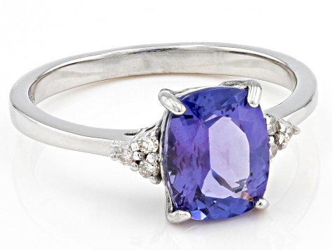 Pre-Owned Blue Tanzanite Rhodium Over 10k White Gold Ring 2.19ctw