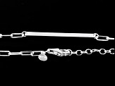Pre-Owned Sterling Silver Paperclip Link Bar 18 Inch Necklace