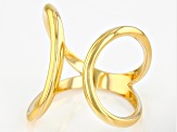 Pre-Owned 18k Yellow Gold Over Sterling Silver Open Design Ring