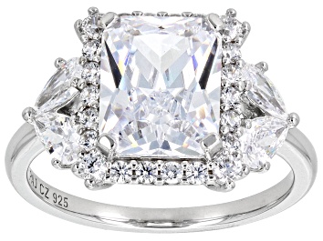 Picture of Pre-Owned White Cubic Zirconia Platinum Over Sterling Silver 27th Anniversary Ring 6.62ctw