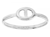 Pre-Owned Sterling Silver Mariner Link & Paperclip Link Ring Set of 2