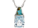 Pre-Owned Sky Blue Topaz Sterling Silver Pendant with Chain 3.15ct