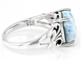 Pre-Owned Blue Larimar Sterling Silver Solitaire Ring
