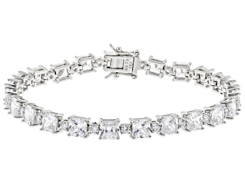 Picture of Pre-Owned White Cubic Zirconia Platinum Over Sterling Silver Tennis Bracelet 26.50ctw