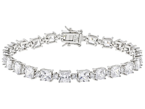 Pre-Owned White Cubic Zirconia Platinum Over Sterling Silver Tennis Bracelet 26.50ctw