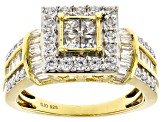 Pre-Owned White Cubic Zirconia 18k Yellow Gold Over Sterling Silver Ring 2.00ctw