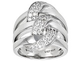 Pre-Owned White Cubic Zirconia Platinum Over Sterling Silver Ring 0.72ctw