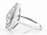 Pre-Owned White Cubic Zirconia Rhodium Over Sterling Silver Ring 0.92ctw