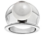 Pre-Owned Genusis™ White Cultured Freshwater Pearl Rhodium Over Sterling Silver Ring