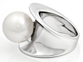 Pre-Owned Genusis™ White Cultured Freshwater Pearl Rhodium Over Sterling Silver Ring