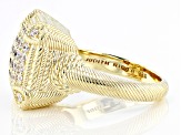 Pre-Owned Judith Ripka Cubic Zirconia 14k Gold Clad Pave Olivia Ring 1.28ctw