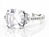 Pre-Owned White Cubic Zirconia Platineve® Asscher Cut Ring 9.15ctw