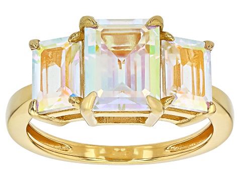 Pre-Owned Mercury Mystic Topaz® 18k Yellow Gold Over Sterling Silver Ring 4.59ctw