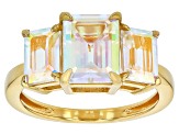 Pre-Owned Mercury Mystic Topaz® 18k Yellow Gold Over Sterling Silver Ring 4.59ctw