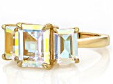 Pre-Owned Mercury Mystic Topaz® 18k Yellow Gold Over Sterling Silver Ring 4.59ctw