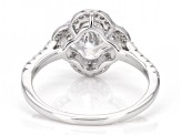 Pre-Owned White Cubic Zirconia Rhodium Over Sterling Silver Clover Ring 4.07ctw