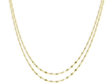 Pre-Owned 10K Yellow Gold Set of 2 Valentino 18 and 20 Inch Chains