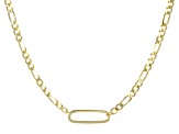 Pre-Owned 18k Yellow Gold Over Sterling Silver Figaro Station 16 Inch Necklace