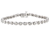 Pre-Owned White Diamond Rhodium Over Sterling Silver Tennis Bracelet 0.90ctw