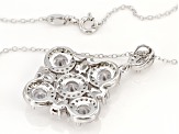 Pre-Owned White Cubic Zirconia Rhodium Over Sterling Silver Pendant With Chain 8.78ctw