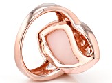 Pre-Owned Pink Opal 18k Rose Gold Over Sterling Silver Ring