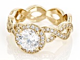 Pre-Owned White Cubic Zirconia 18K Yellow Gold Over Sterling Silver Ring 2.10ctw