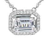 Pre-Owned White Cubic Zirconia Rhodium Over Sterling Silver Necklace 5.98ctw