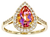 Pre-Owned Mulit Color Quartz With White Zircon 10k Yellow Gold Ring 1.79ctw