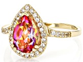 Pre-Owned Mulit Color Quartz With White Zircon 10k Yellow Gold Ring 1.79ctw