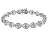 Pre-Owned White Diamond Rhodium Over Sterling Silver Tennis Bracelet 1.00ctw