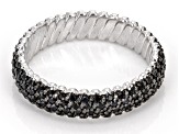 Pre-Owned Black Spinel Rhodium Over Sterling Silver Ring 0.94ctw