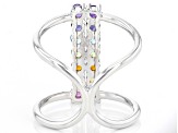 Pre-Owned Multi-Color Multi-Gemstone Rhodium Over Sterling Silver Ring 1.47ctw