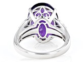 Pre-Owned Purple African Amethyst Rhodium Over Sterling Silver Ring 7.88ctw