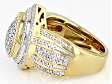 Pre-Owned White Diamond 14k Yellow Gold Over Sterling Silver Cluster Ring 0.50ctw