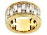 Pre-Owned Judith Ripka Baguette and Round White Cubic Zirconia 14k Gold Clad Toujour Band Ring 8.05c
