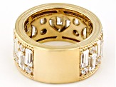 Pre-Owned Judith Ripka Baguette and Round White Cubic Zirconia 14k Gold Clad Toujour Band Ring 8.05c