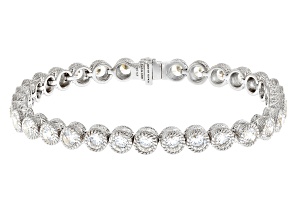 Pre-Owned Judith Ripka Cubic Zirconia Haute Collection Rhodium Over Sterling Silver Tennis Bracelet